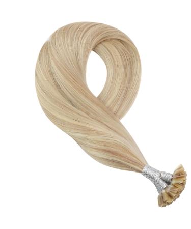 Buy Moresoo 35cm U Tip Hair Extensions - Real Hair #P18/613 Ash Blonde & Platinum Invisible Keratin Bonding 0.8g/s 40g Total - Buy Online on GoSupps.com
