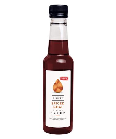 Simply Sugar Free Spiced Chai Syrup Low Calorie Vegan & Nut Free Flavoured Syrup for Coffee Cocktails & Baking (250ml)
