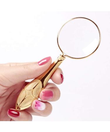 Prestige Small Glass Ergonomic 10x Old Reading Newspaper Portable Identification Tool Handheld Small Golden Glass 45mm Made in China