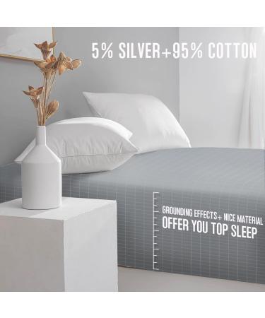 Grounding Fitted Sheet - Conductive Silver Fiber for Better Sleep | Earth Energy | Grey 60x80 - Buy Online on GoSupps.com