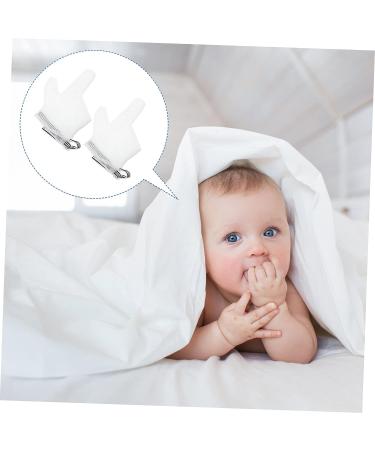 Toyvian Baby Mittens 1 Pair | Infant Anti-Eating Softer Gloves | Finger Thumb Kids Hand Kit Corrector | Breathable Stop Sucking Gloves for Kids | White 12x7cm - Buy Online on GoSupps.com
