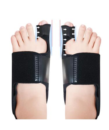 Bunion Correction for Women & Men 2pc Big Toe Spacers for Bunion Relief Toe Separators for Hallux Valgus Adjustable Bunion Splint Correct Toes Corrector Brace Straightener Pads Socks Orthopedic 2p