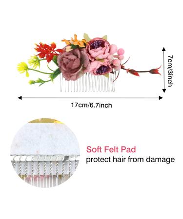 4 Pack Rose Flower Silver Wire Hair Combs - Women's Wedding Bridal Accessories - Buy Online on GoSupps.com