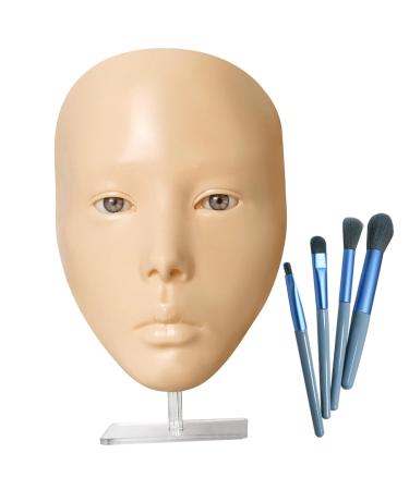 Silicone Makeup Practice Face Board for Beginners - Reusable Eyebrow Eyeliner & Foundation Training - White Skin Model - Buy Online on GoSupps.com