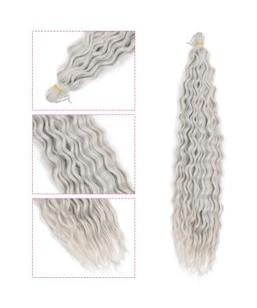DSOAR Deep Twist Crochet Hair - 22 Ombre Kinky Curl Braiding Hair Extensions - 3 Packs Silver/Gray Synthetic Hair - Buy Online on GoSupps.com