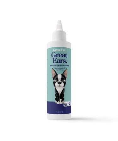 Great Pets - Dog & Cat Ear Cleaner - Advanced Ear Cleaning Solution for Dogs & Cats (8oz Bottle), Cat & Dog Ear Wash Rinse, Ear Wash Cleanser - Cleans Wax, Removes Irritation, Itching and Infection