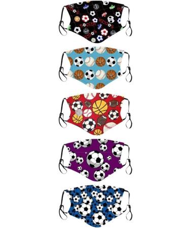 5pcs Children Ball Cute Cartoon Pattern Washable Reusable Adjustable Comfortable Elastic Earloop Face_Mask - Buy Online on GoSupps.com