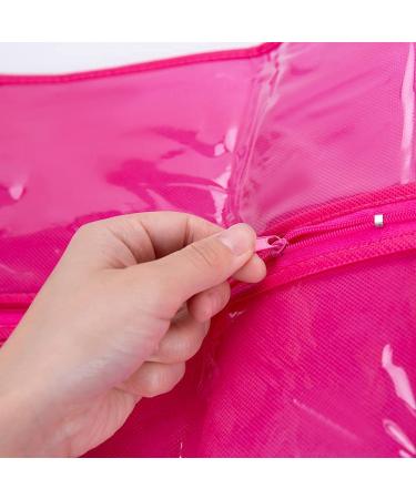 3PCS Extra Long Rose Wig Storage Bags with Wooden Hanger - Portable, Dust-proof, Transparent Zip Up Hair Extension Organizer - Buy Online on GoSupps.com