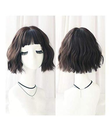 BGHJUE Wig Short Wavy Bob Lace Front Human Hair Wigs 9 Inch 25cmHoneypuddingcolor Honey pudding color25cm