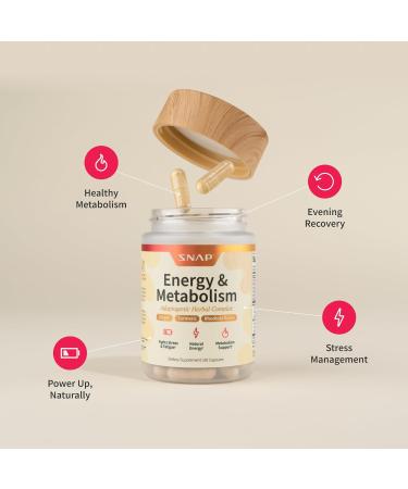 Metabolism & Natural Energy Supplements for Fatigue Relief | Stress & Mood Support | Energy Booster Pills for Women & Men with Ginger, Turmeric, Rhodiola Rosea, Herbs & Vitamins - 60 Capsules - Buy Online on GoSupps.com