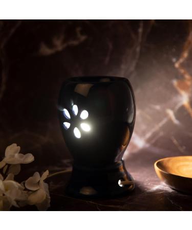 India Meets India Thanksgiving Handicraft Ceramic Essential Oil Diffuser and 10ml Sandal Wood Essential Oil Aroma Diffuser Aromatherapy Diffusers Best Gifting Made by Awarded Indian Artisan - Buy Online on GoSupps.com