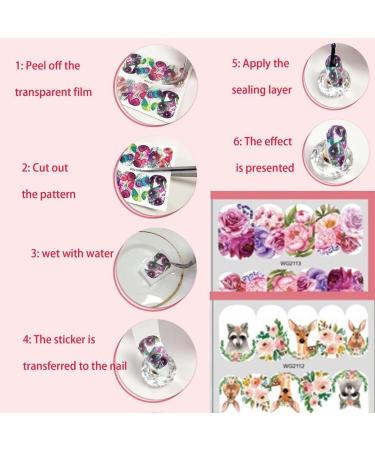 Decoration Summer Butterfly-shape Leaf Sliders Leaves Nail Sticker Rose Transfer Decal Flower Nail Water Stickers(WG2117) - Buy Online on GoSupps.com