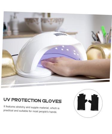Healeved 3 Pairs Nail Protection Gloves Uv Shield Mittens Manicure Fingerless Gloves Manicure Gloves Protective Gloves Sun Protection Gloves Lamp Hand Covers Anti-uv Protector Nylon Miss - Buy Online on GoSupps.com