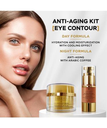 AM/PM Anti-Aging Eye Contour Duo - Deep Hydration Cream & Anti-Fatigue Serum with Cotton Stem Cells & Arabic Coffee | Global Shipping Available - Buy Online on GoSupps.com