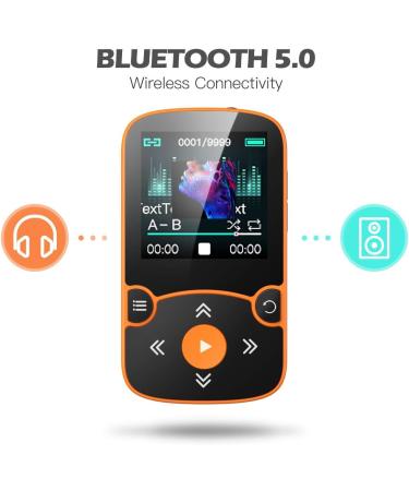 AGPTEK MP3 Player with Clip - Orange - Buy Online on GoSupps.com