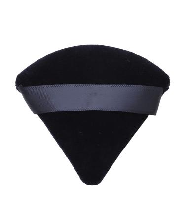 1 Pieces Powder Puff Face Soft Triangle Makeup Puff for Loose Powder Body Powder Wedge Shape Velour Cosmetic Sponge for Contouring Under Eyes and Corners Beauty Makeup Tools black
