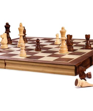 Set Wooden Set with Magnetic Checkerboard Foldable Portable Set for Kids/Children Adults (Color : Wood Size : 39x39x3cm) (Wood 39x39x3cm) - Buy Online on GoSupps.com