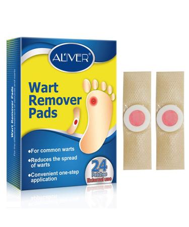 Wart Removal Plasters 24Pcs Wart Remover for Hands Feet Corn Removal Plaster with Hole Remover Plantar Warts Callus Stops Wart Regrowth (A)