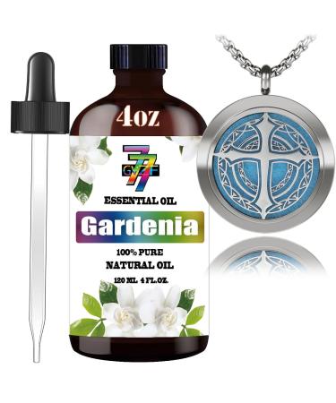 GV77ZF Essential Oil Diffuser Necklace and Gardenia Essential Oil (4oz/120ml) Combo Set