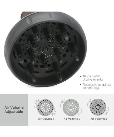 Segbeauty Deep Bowl Hair Diffuser for Curly Hair - Adjustable Air Flow, Fast Drying Salon Attachment for Most Blow Dryers - 1.57-1.97in Nozzle - Buy Online on GoSupps.com