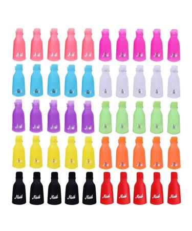 Nail Polish Remover Clips  100 Pcs Acrylic Nail Clips Caps for Remover Cleaner Clip Caps Tool IRCHLYN (10 Colors)