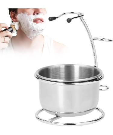 Demeras Stainless Steel Shaving Stand and Bowl Set - 16x11x10 Metal Shaving Brush & Soap Holder - Premium Grooming Accessories for Men - Buy Online on GoSupps.com