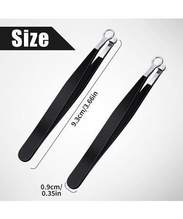Stainless Steel Nose Hair Trimming Tweezers Set for Men and Women - 2 Pieces Black Round Head Tweezers for Sideburns, Brows, and Body - Water Resistant Nose Hair Clippers - Buy Online on GoSupps.com