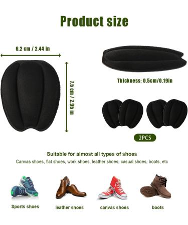 Buy 2 Pairs Shoe Filler Tongue Pads - Invisible Forefoot Cushion Mat & Non-Slip Size Reducer for Men & Women | Self-Adhesive Black Felt Accessories - Buy Online on GoSupps.com