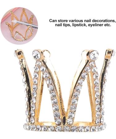 Nail Art Pen Holder Nail Art Pen Holder for Nail Brush Exquisite Gold Plated Pearl Crown Typed Pen Displayer Stand (Type1) - Buy Online on GoSupps.com