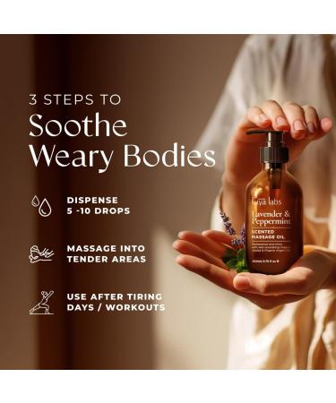 Gya Labs Huiles de massage la lavande et la menthe poivr e pour la massoth rapie - Fabriqu es avec du jojoba de l'argan du tournesol de l'amande douce et de la vitamine E (200 ml) - Buy Online on GoSupps.com