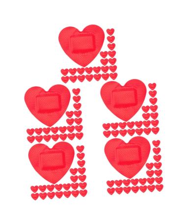 Toddmomy 150 Sheets Heart Stickers Childrens Portable Fingertip Wall Grid Sticker Breathable Patches Kids Stickers Large Gauze Bulk Plaque Red Waterproof