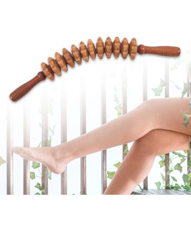 Portable Wooden Massage Roller - 12-Wheel Wood Gifts for Muscle Relief & Thigh/Waist Recovery - Buy Online on GoSupps.com