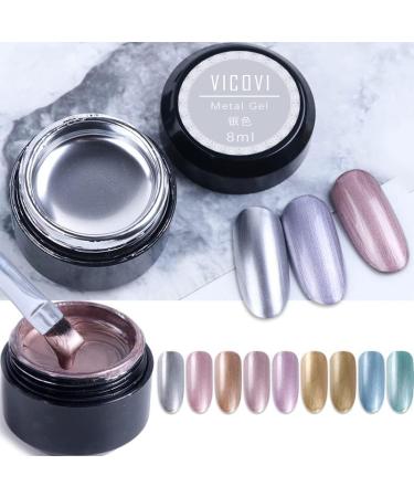 9 Colors Metal Effect Nail Gel Uv Led Draw Painting Stamping Varnish Soak Off Uv Led Gel Lacquer Nail Salon Colorful Gel 8ml - Nail Gel - - (Color: 1) - Buy Online on GoSupps.com