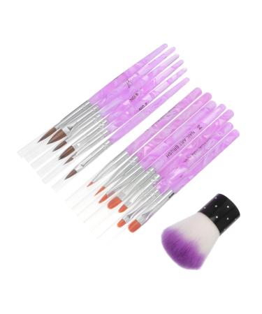 minkissy 1 Set Dust Brush Suit Nail Nylon Brush Nail Line Nail Brush Pen Acrylic Nail Tips Builder Brush Nail Painting Brush Nail Kits Pens 3d Acrylic Rod Tool