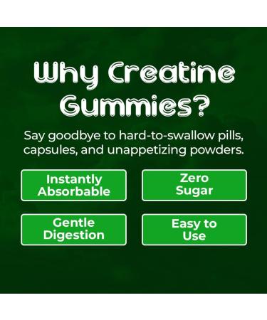 Creatine Monohydrate Gummies Pouch & Bottle Bundle for Men & Women | 5000mg of Creatine Gummie Per Serving | Zero Sugar Gluten Free & Halal | Pack of 90 | Blueberry & Green Apple Flavour - Buy Online on GoSupps.com