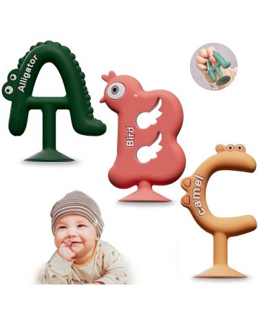 Dcpshtry baby bite toy 3 pieces toys for dental glue bath toy baby silicone-tetening for cognitive exercises in children from 3 to 24 months