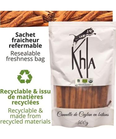Khla - Organic Ceylon Cinnamon Sticks 500g - Premium Whole Sri Lankan Cinnamon - Cooking & Baking Ingredient - Asian Spice - Christmas Recipes Cinnamon Rolls - Origin Sri Lanka - Buy Online on GoSupps.com