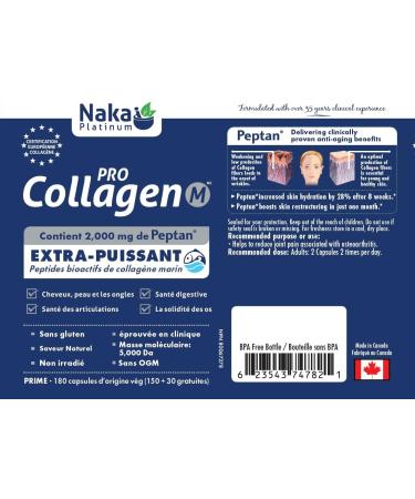 Naka Platinum Pro MARINE Collagen Super BONUS Size 180 Veggie Caps (150+30 FREE) Extra Strength Bioactive Marine Peptides. - Buy Online on GoSupps.com