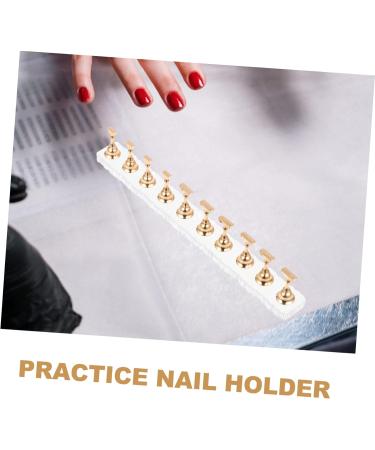 Ipetboom 1 Set Nail Art Base Nail Holders Stands Fingernail Display Nail Stands for Nail Painting Magnetic Nails Holders Nail Racks for Nail Painting Beauty Acrylic Manicure Creative Nails 19.5x2cm Golden - Buy Online on GoSupps.com