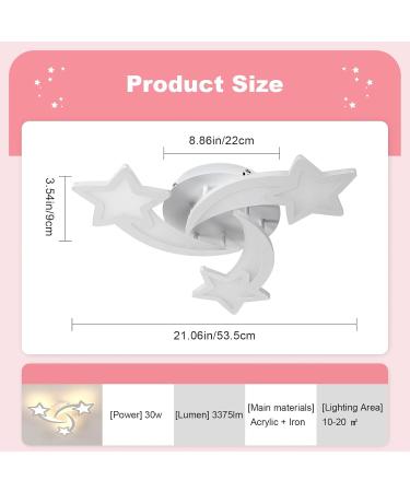 Seamoon Dimmable LED Ceiling Light 30W 3375LM | Modern 3-Light Lamp with Remote/App Control | Perfect for Living Room & Children's Room | 3000K-6500K Adjustable | 50cm - Buy Online on GoSupps.com