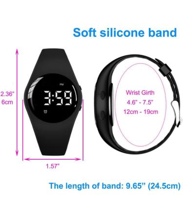 15 Alarm Vibrating Reminder Watch - Waterproof Medical Vibration Reminder (Black) - Round & Water Resistant - Buy Online on GoSupps.com