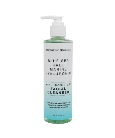 VITAMINS AND SEA BEAUTY Hyaluronic Gel Facial Cleanser with Blue Sea Kale + Marine Hyaluronic, 8 fl oz