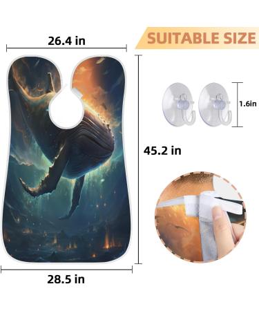 Big Whale Beard Bib Apron | Beard Hair Catcher for Men | Perfect Father's Day & Christmas Gift | Includes 2 Suction Cups - Buy Online on GoSupps.com