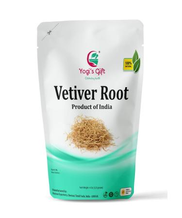 VETIVER Root 4 oz( 114 Grams) | Great Aromatic Roots | 100% Pure and Natural Mesmerizing Fragrance | Product of India | Non-GMO, Vegan | Yogi's Gift |