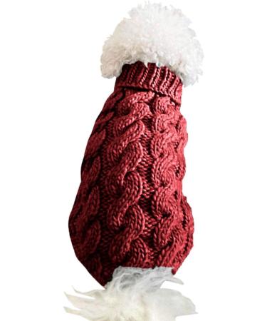 PetyOung Dog Sweater Vest - Warm Knitted Wool Coat for Small & Medium Dogs - Winter Crochet Clothing (M Red) - Buy Online on GoSupps.com