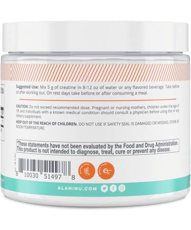 Buy Alani Nu Creatine Monohydrate Powder - Unflavored Micronized Gluten Free Sugar Free Vegan - 30 Servings | International Shipping Available - Buy Online on GoSupps.com