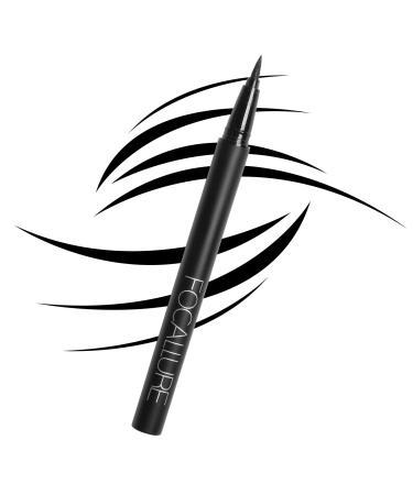 FOCALLURE Waterproof Black Matte Eyeliner Quick-dry Liquid Ink Liner Easy to Draw a Fine Eyeliner with Flexible Tip Long Lasting Eye Liners Make Up 13