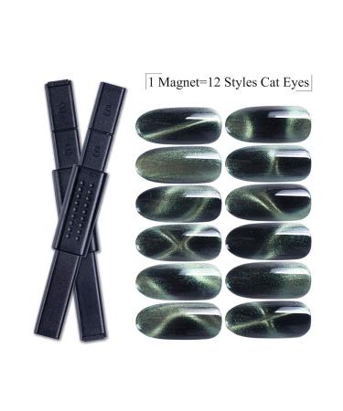 Shogpon 12-in-1 Magnetic Pencil for Cat Eyes Effect | High-Quality Nail Art Tool | DIY 3D Magnetic Gel Polish - Buy Online on GoSupps.com