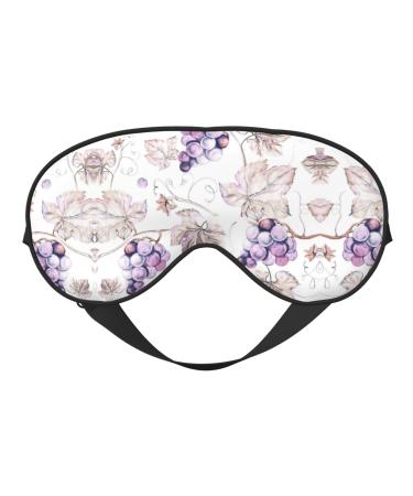 SSIMOO Beautiful Grape Leaves Sleep Mask-Adjustable Breathable Fashionable Eye Mask for A Comfortable Sleep Experience Black