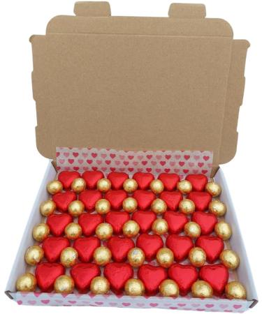 30 x Milk Chocolate Hearts and 35x solid milk chocolate balls for Valentine Chocolates and treats (30 Red Heart & 35 Golden Ball Pack of 65) 30 Red Heart & 35 Golden Ball Pack of 65 - Buy Online on GoSupps.com